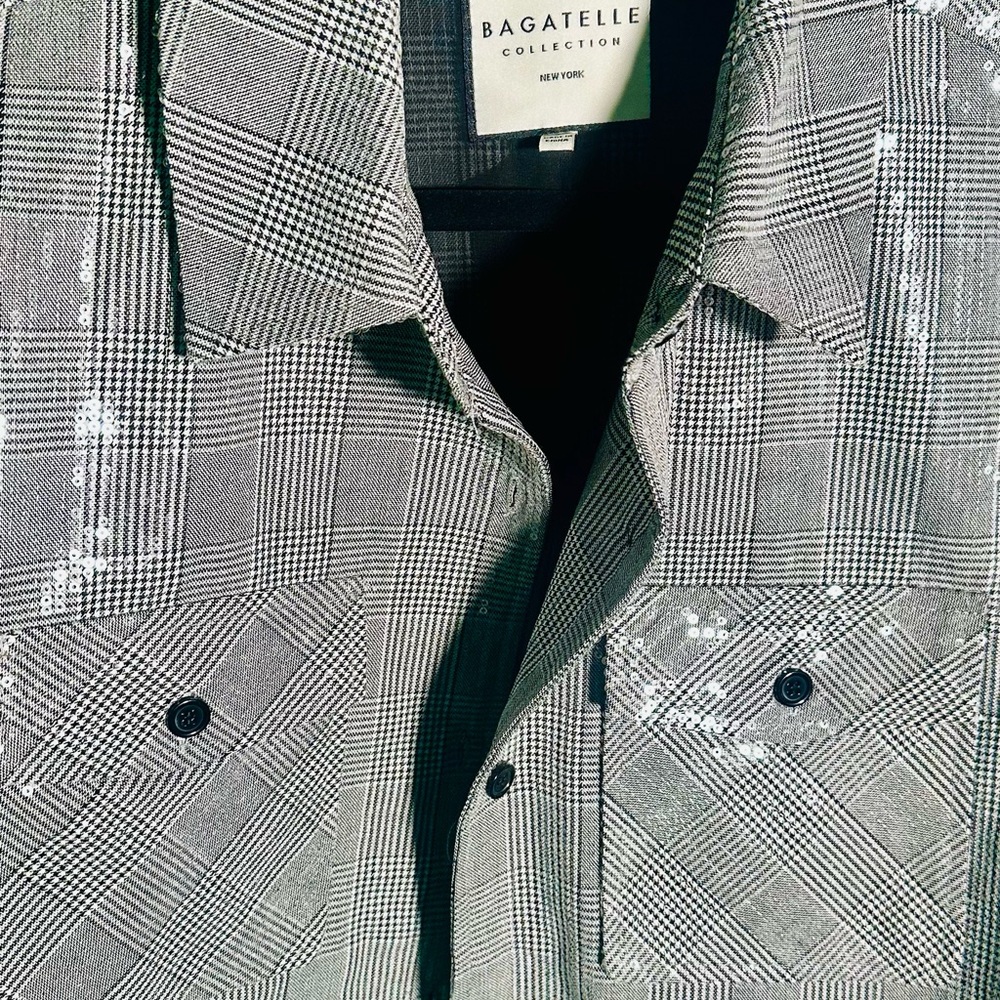 Bagatelle Collection Gray Plaid Blazer for Woman/Man Large perfect for Hollydays